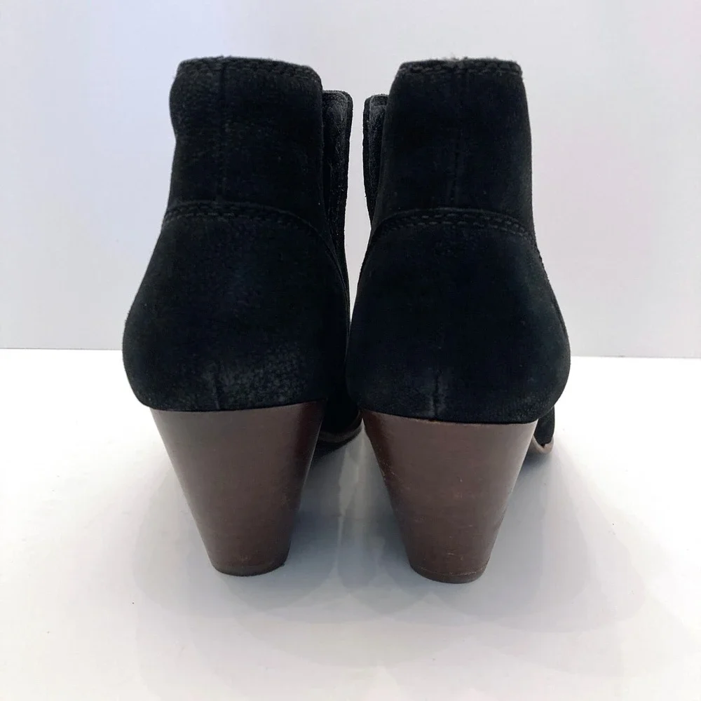 Frye Reina‎ Cut Out Bootie Black Suede Womens 10 M Pointed Toe Heeled Western